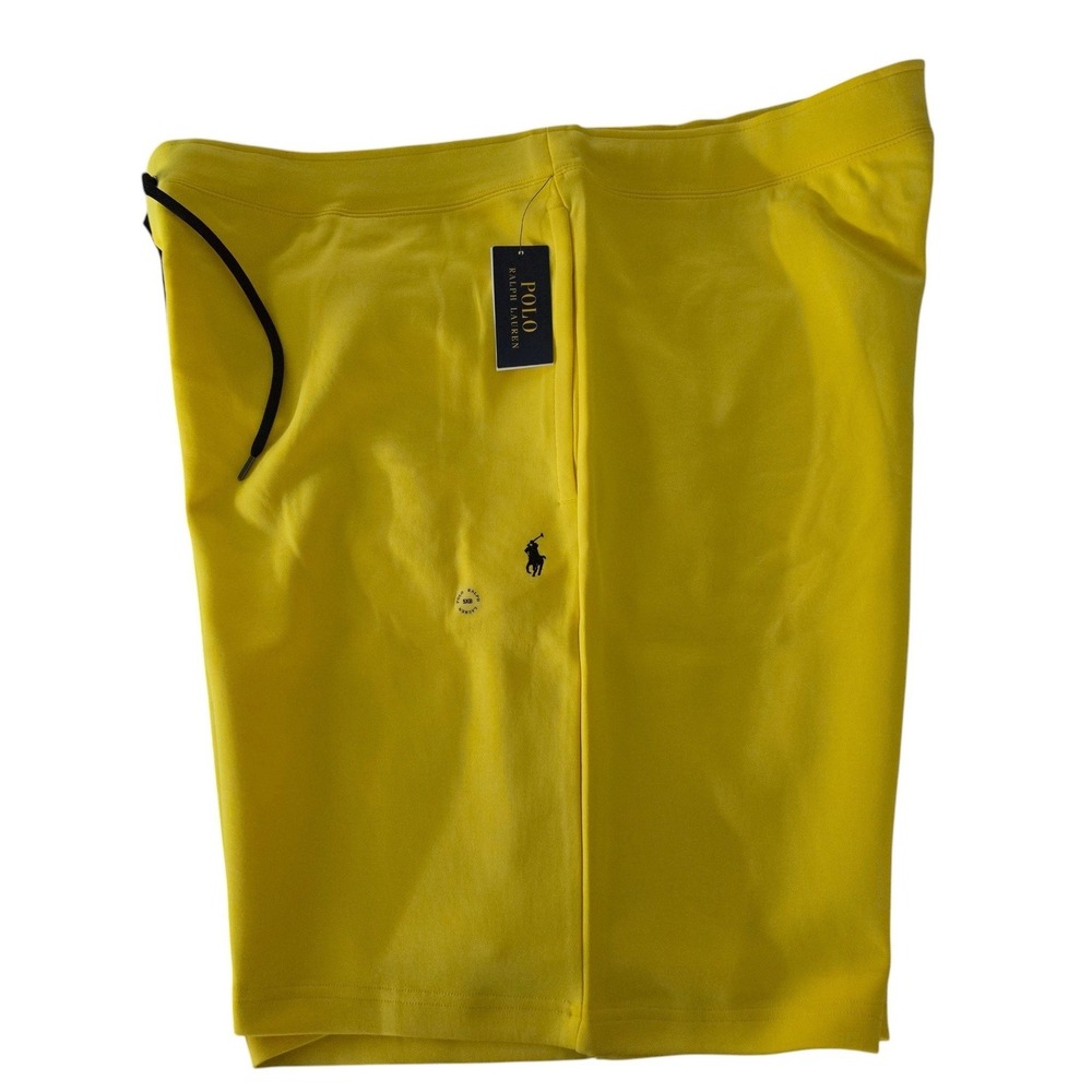 Polo Ralph Lauren Mens Double Knit Shorts Spellout Yellow Big & Tall Logo 5XB - Picture 4 of 11